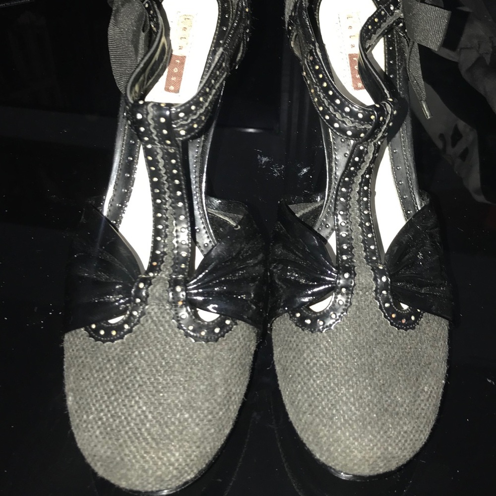 Black & grey heels